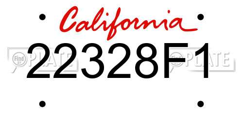 22328F1 California License Plate