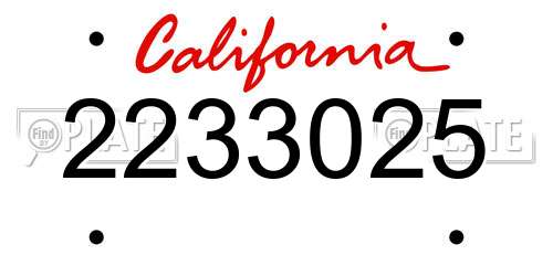 2233025 California License Plate