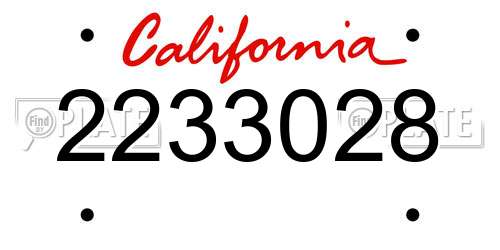 2233028 California License Plate