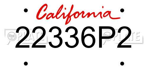 22336P2 California License Plate