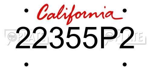 22355P2 California License Plate
