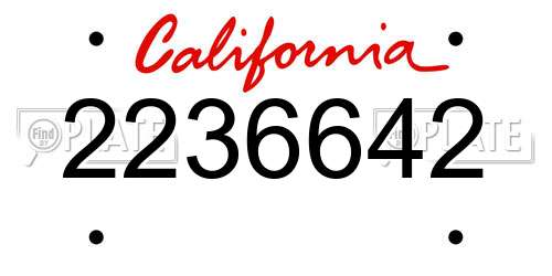 2236642 California License Plate