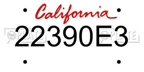 22390E3 California License Plate