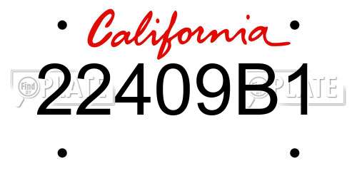 22409B1 California License Plate
