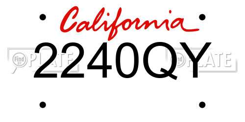 2240QY California License Plate