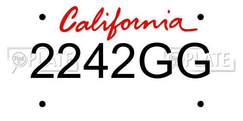 2242GG California License Plate