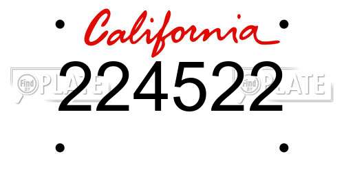 224522 California License Plate