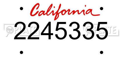 2245335 California License Plate