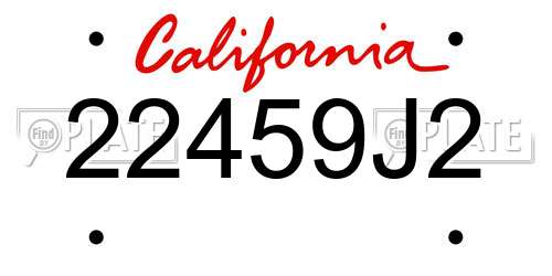 22459J2 California License Plate