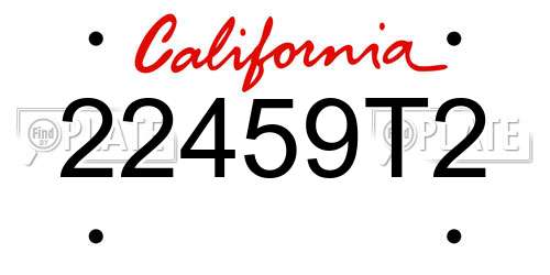 22459T2 California License Plate
