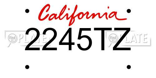 2245TZ California License Plate