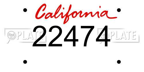 22474 California License Plate