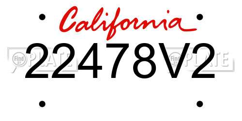 22478V2 California License Plate