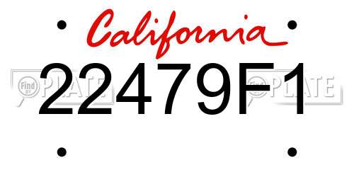 22479F1 California License Plate