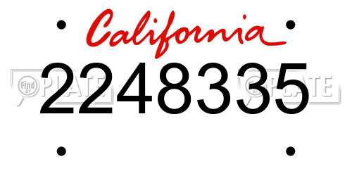 2248335 California License Plate