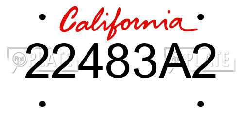 22483A2 California License Plate