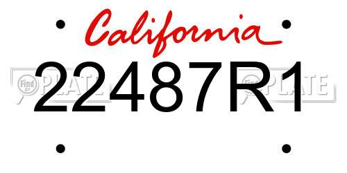 22487R1 California License Plate