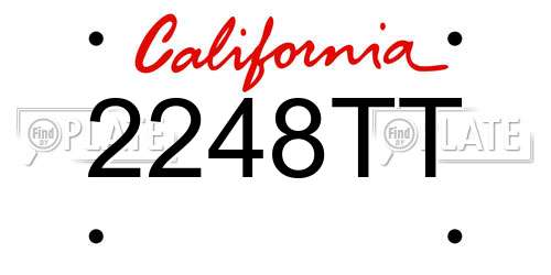 2248TT California License Plate