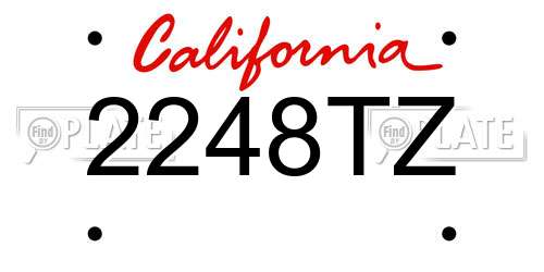 2248TZ California License Plate