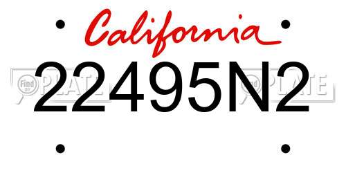 22495N2 California License Plate