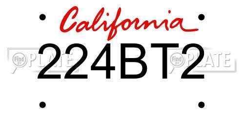 224BT2 California License Plate