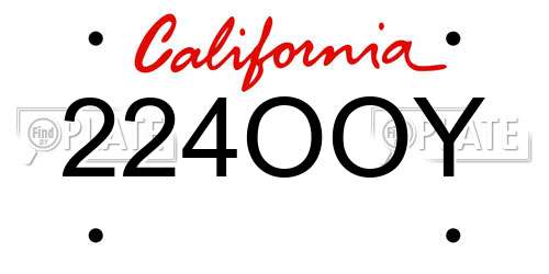 224OOY California License Plate