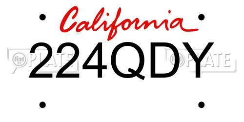 224QDY California License Plate