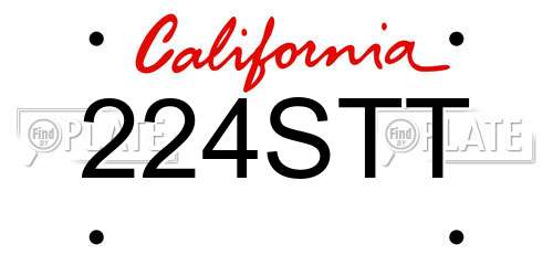 224STT California License Plate