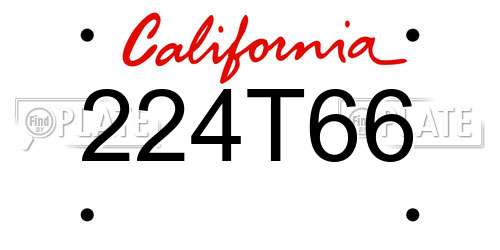 224T66 California License Plate