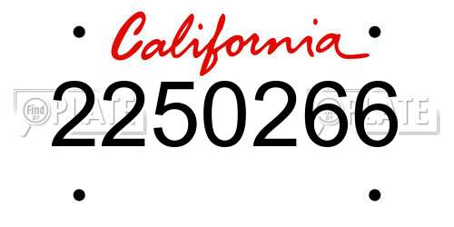 2250266 California License Plate