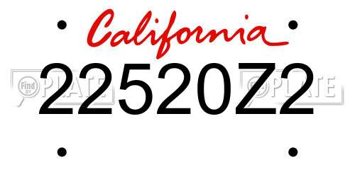 22520Z2 California License Plate
