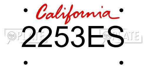 2253ES California License Plate