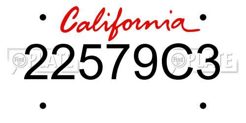 22579C3 California License Plate