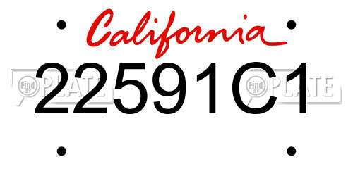 22591C1 California License Plate
