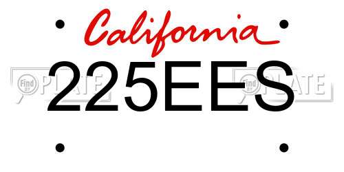 225EES California License Plate
