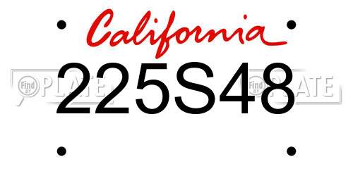 225S48 California License Plate