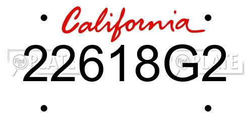 22618G2 California License Plate
