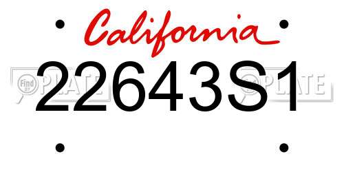 22643S1 California License Plate
