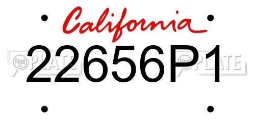 22656P1 California License Plate