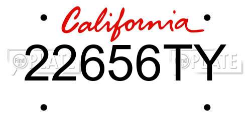 22656TY California License Plate