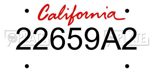 22659A2 California License Plate