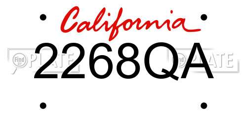 2268QA California License Plate