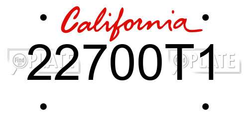 22700T1 California License Plate