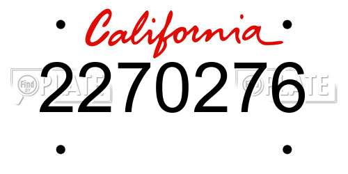 2270276 California License Plate