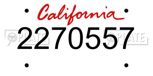 2270557 California License Plate