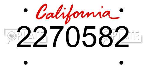 2270582 California License Plate