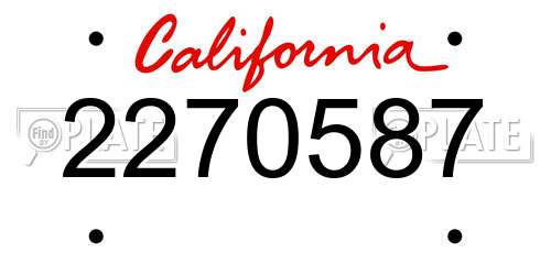 2270587 California License Plate