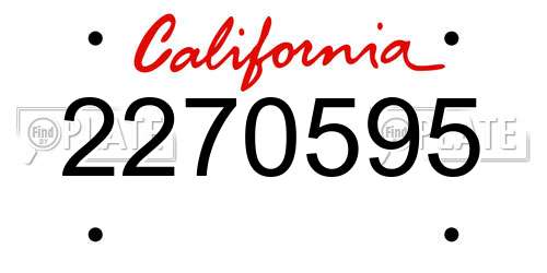 2270595 California License Plate