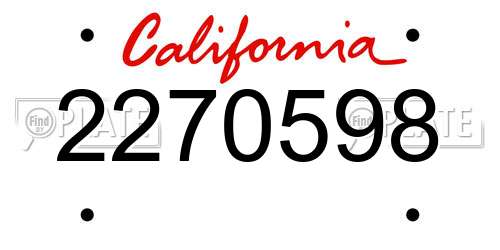 2270598 California License Plate