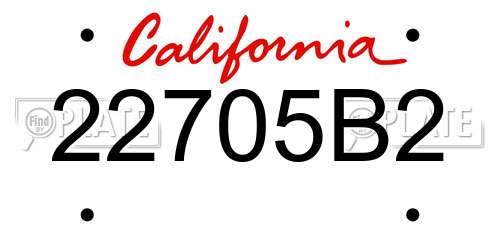 22705B2 California License Plate